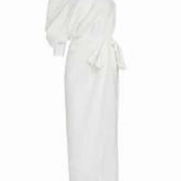 PIECE OF WHITE Galilea One-Shoulder Linen Midi Dress - Picture 10 of 15